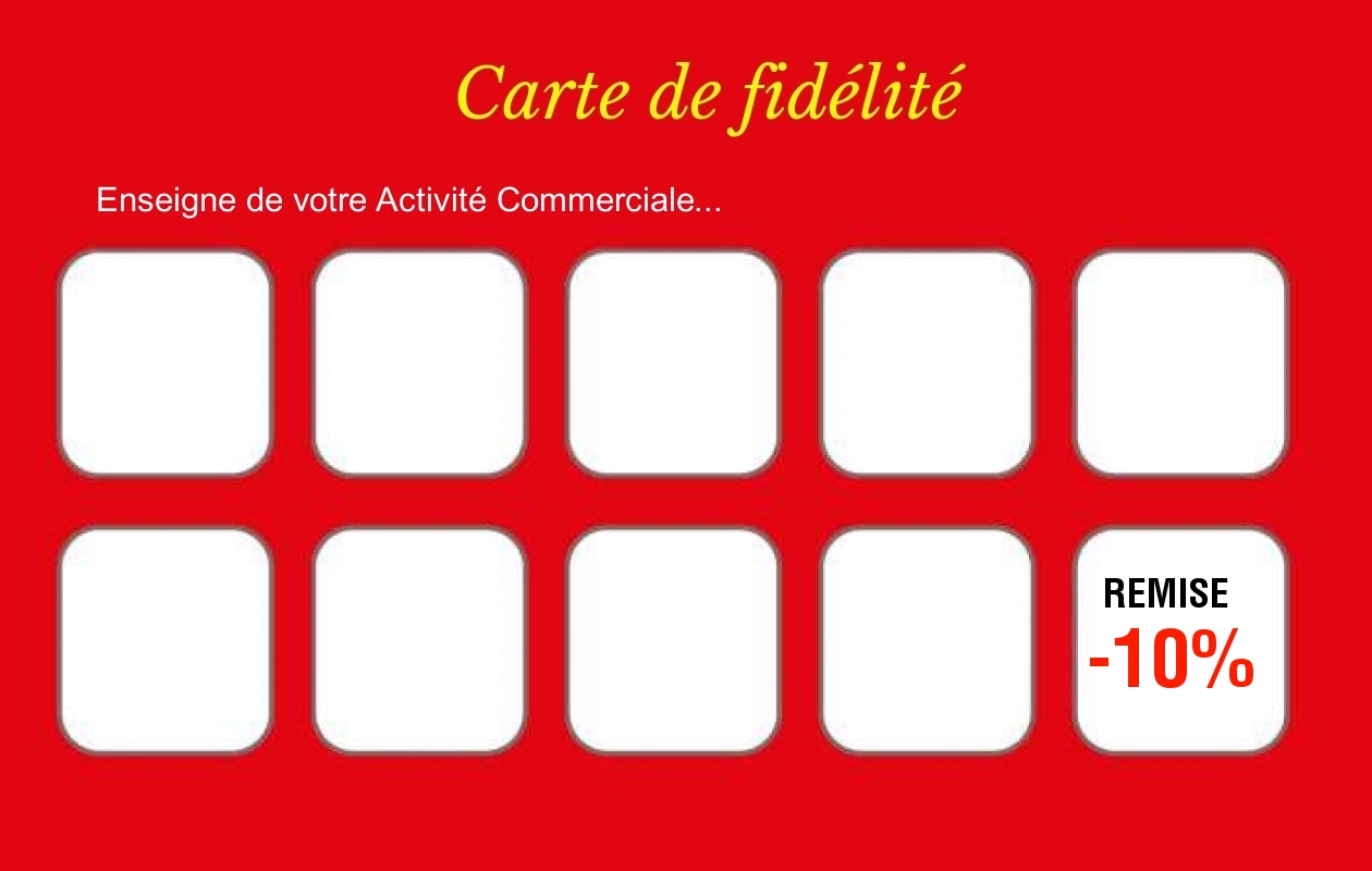 Carte Fidélité | Modèle Gratuit à Personnaliser en Ligne Modele Carte De Fidelite Word