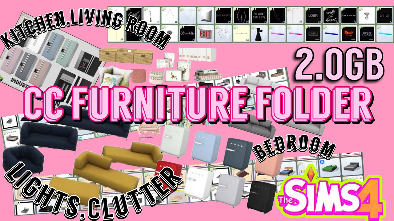 CC FURNITURE FOLDER📂 ️ + CLUTTER|CC FOLDER|THE SIMS 4 - YouTube Sims 4 Cc Folder Furniture