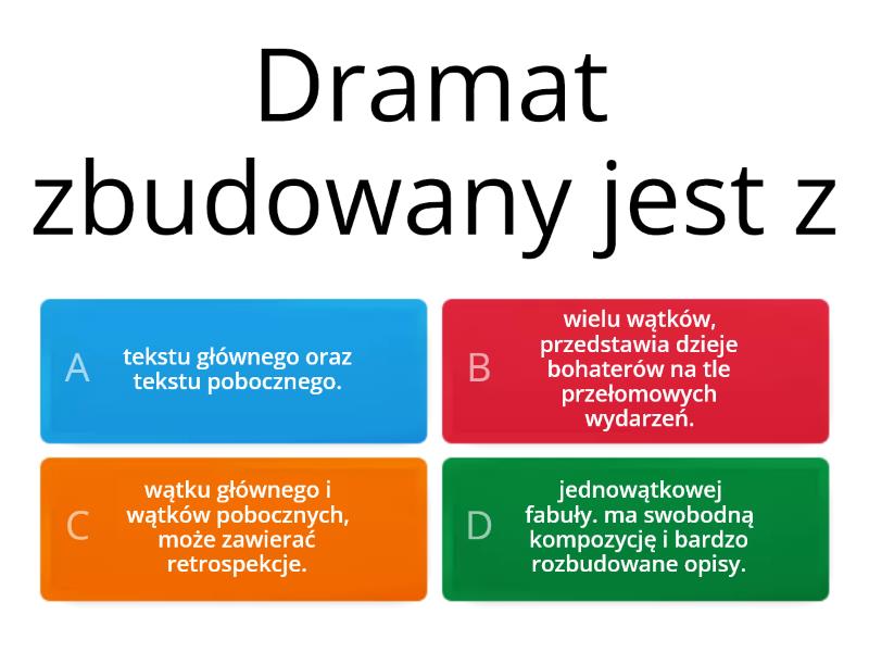 Cechy Dramatu Jako Rodzaju Literackiego