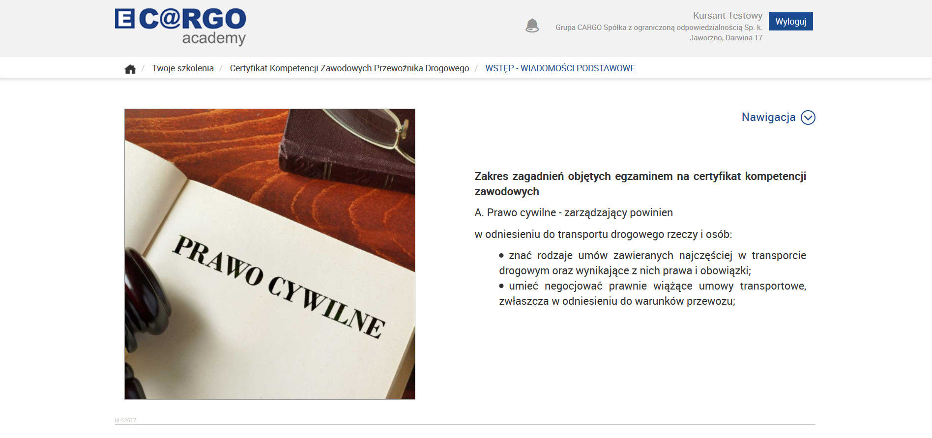 Certyfikat Kompetencji Zawodowych Przewoźnika Drogowego Certyfikat Kompetencji Zawodowych Przewoźnika Testy Online
