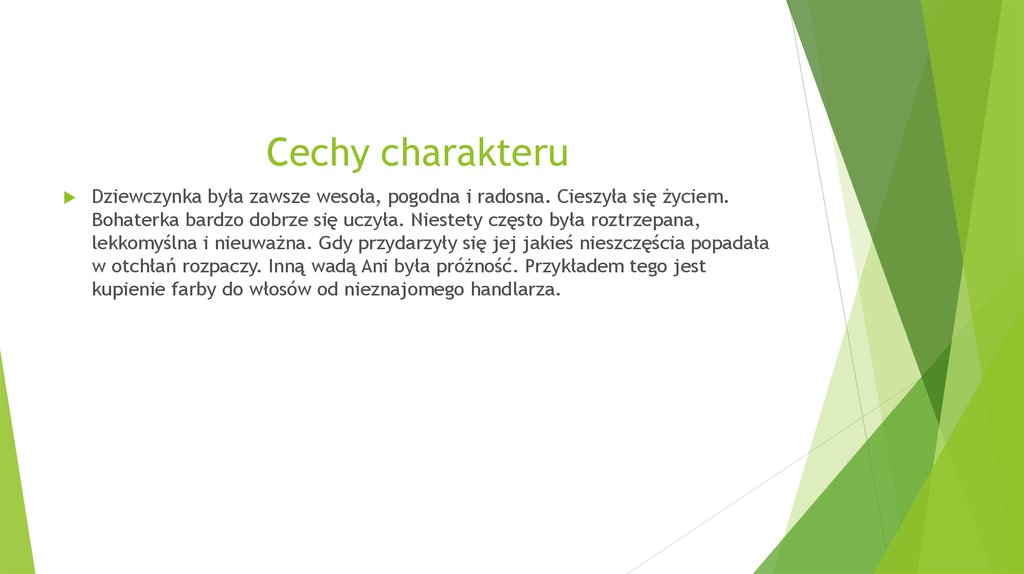 Cechy Charakteru Ani Shirley Poparte Przykładami