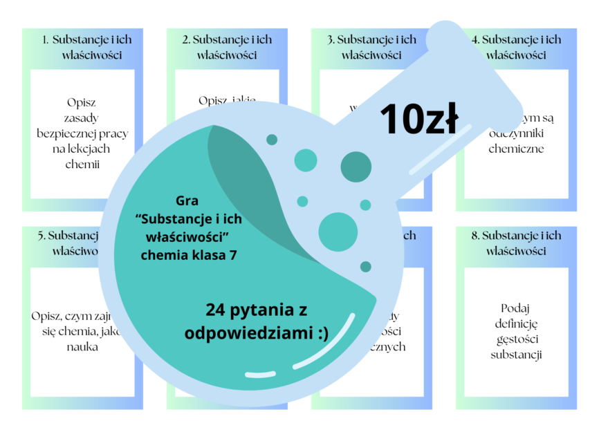 Chemia. Klasa 7. Gra dydaktyczna. Substancje i ich przemiany. Wersja po Chemia Klasa 7