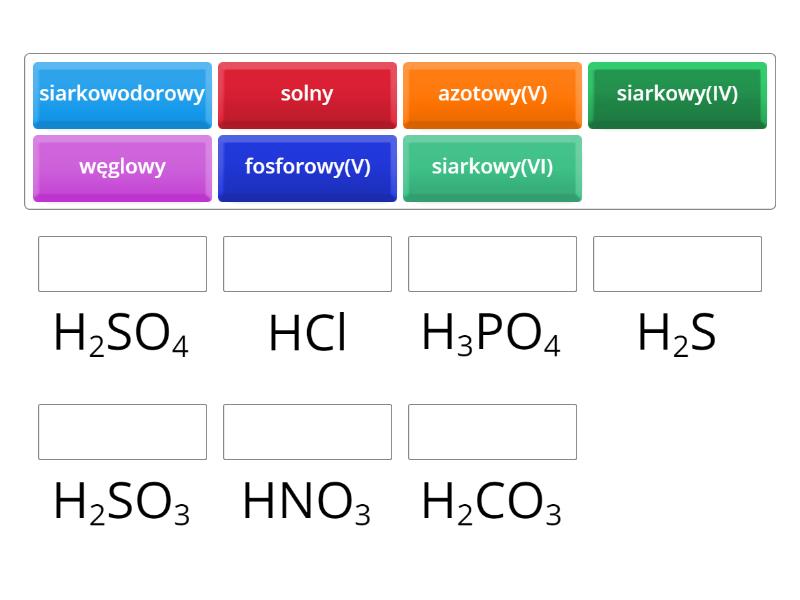 chemia klasa 8 kwasy - Połącz w pary Test Z Chemii Klasa 8 Kwasy