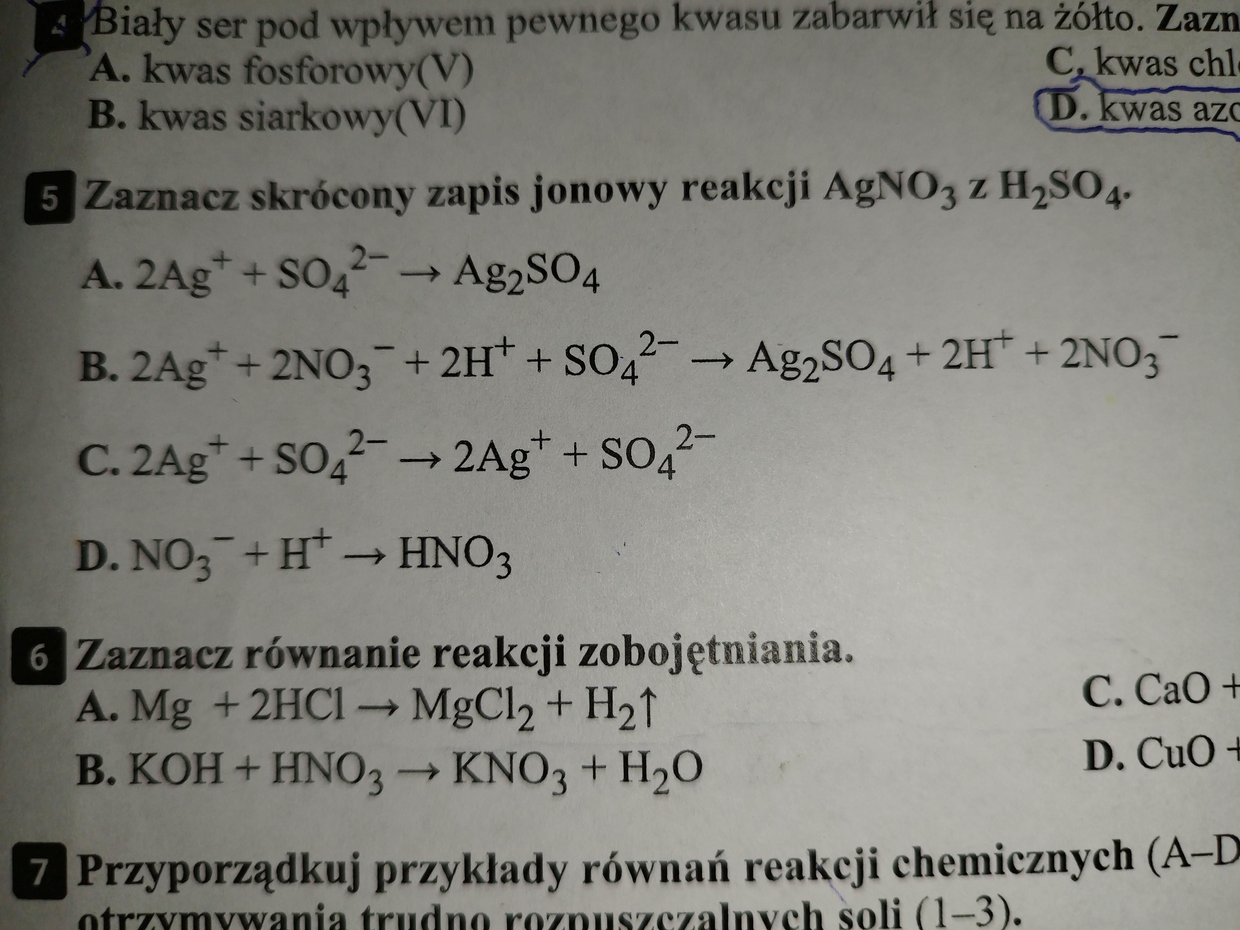 Chemia klasa 8 zadanie 5 (to nie jest sprawdzian tylko praca domowa jak Sprawdzian Chemia Klasa 8 Pochodne Węglowodorów