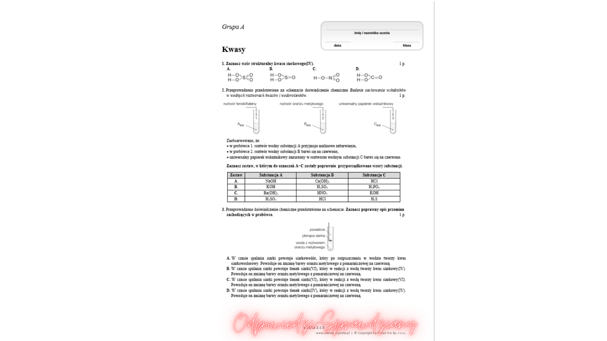 Chemia Nowej Ery 8 Sprawdziany-Odpowiedzi PDF do pobrania 2021 Chemia Nowej Ery 1 ćwiczenia Odpowiedzi