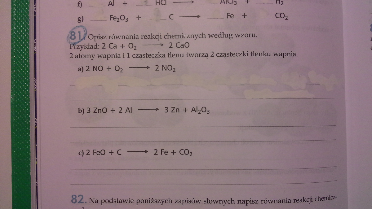 Chemia Nowej Ery dla klasy I gimnazjum strona 78 zadanie 80,81 i 83 Chemia Nowej Ery Klasa 1 Gimnazjum Sprawdziany