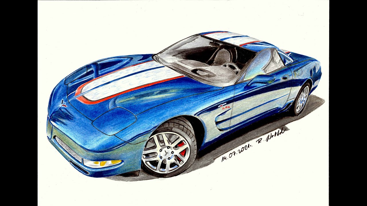 Chevrolet Corvette C5 - timelapse pencil drawing / rysunek || Radek Wzmożony Rysunek Zrębowy Płuc Choroby