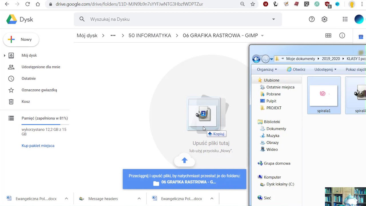 Chmura Google#1 - Przesyłanie prac na Dysk Google - YouTube Sprawdziany Klasa 8 Dysk Google