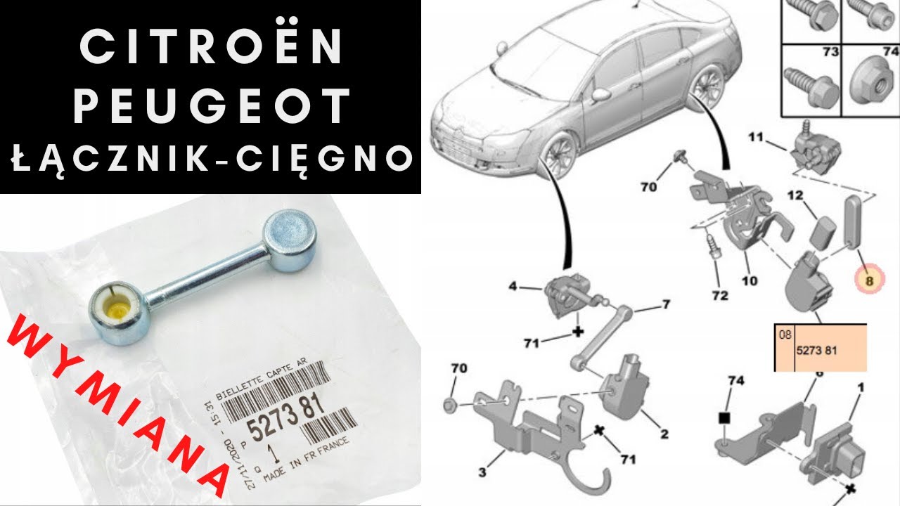 CITROËN C5 , CITROËN C6 , Peugeot 407, Peugeot 508 , ŁĄCZNIK CIĘGNO Maszyna Do Obróbki Deszczułek Podłogowych