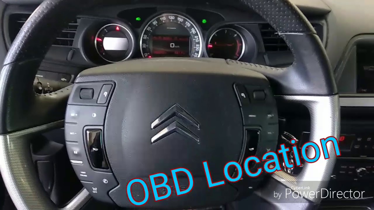 Citroen C5 III OBD port location lokalizacja złącza OBD2 Diagnostic Podkreśl Właściwą Formę Przeczenia Kein