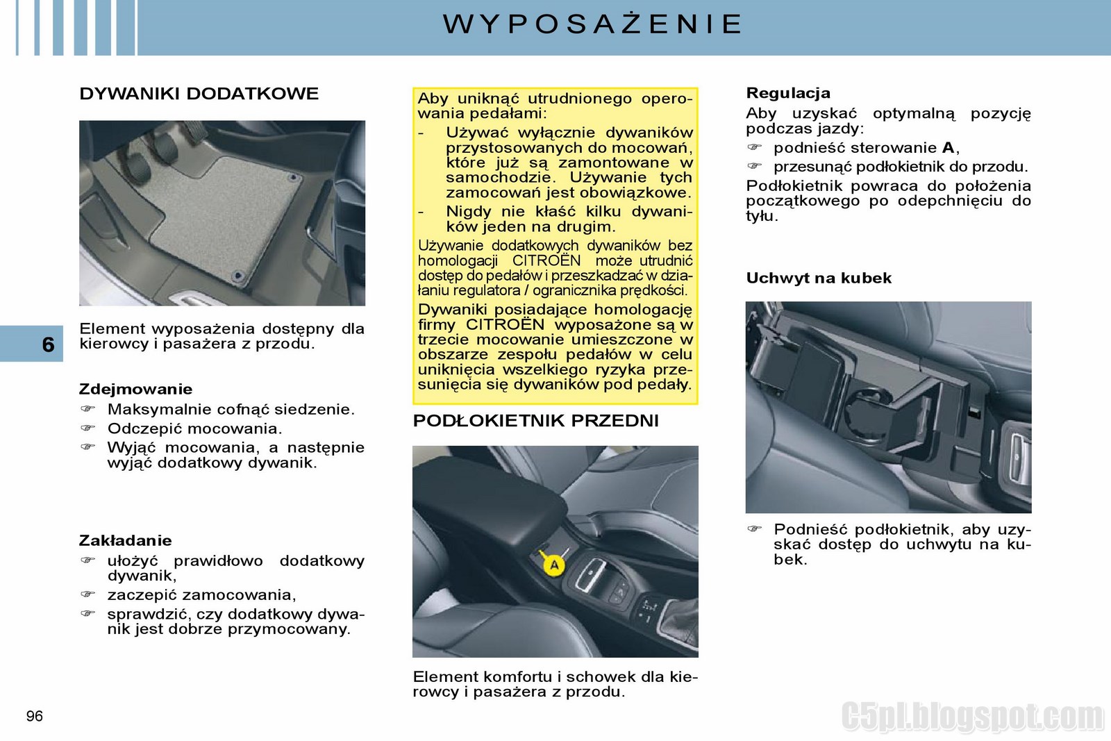 CITROEN C5 III PL: Instrukcja C5 - Wyposażenie Instrukcja O Działalności Szkoleniowo Metodycznej