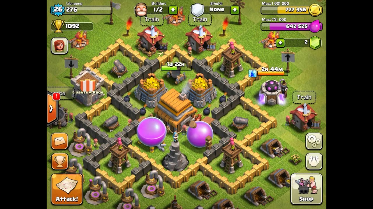 Clash of Clans town hall level 5 base. - YouTube Clash Of Clans Town Hall 5 Base