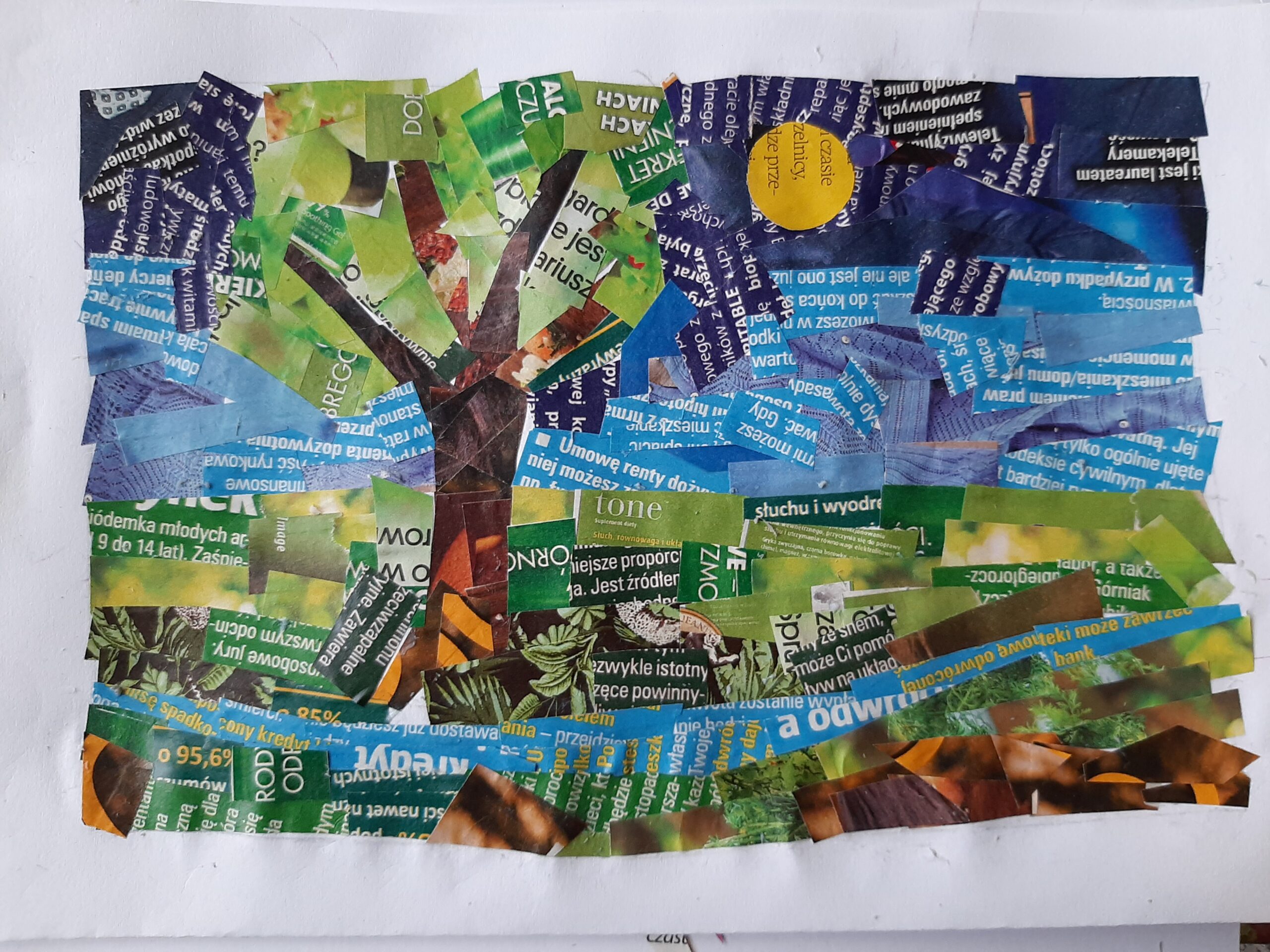 Collage z gazet - ZABAWY ZE SZTUKĄ Prace Plastyczne Kolaż Z Gazet