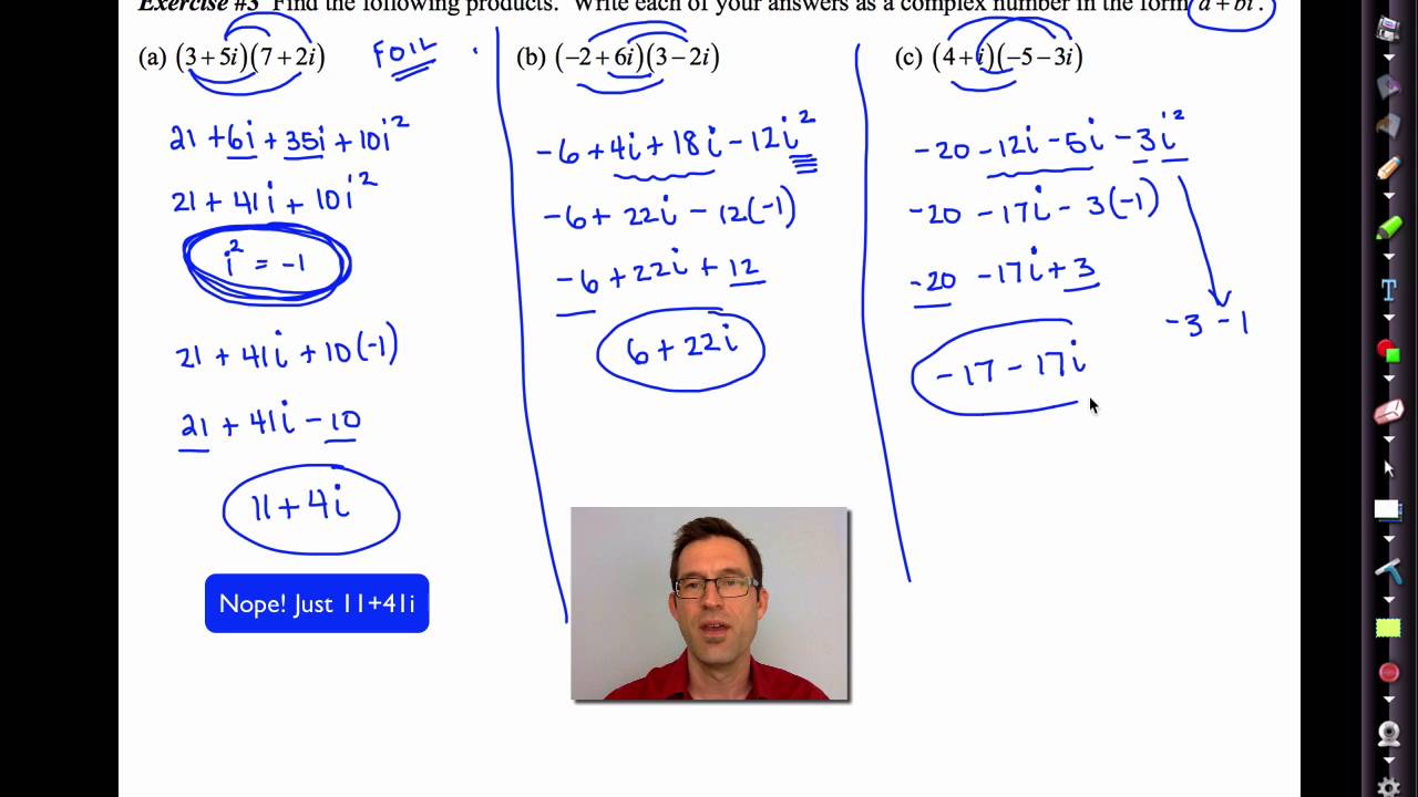 Complex Numbers Common Core Algebra 2 Homework Answer Key