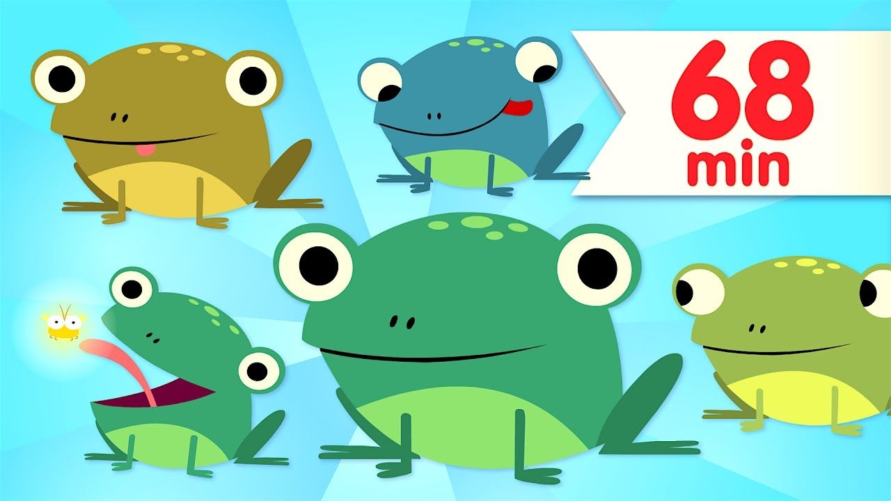 Count down with Five Little Speckled Frogs + More Nursery Rhymes and 5 Little Speckled Frogs Super Simple