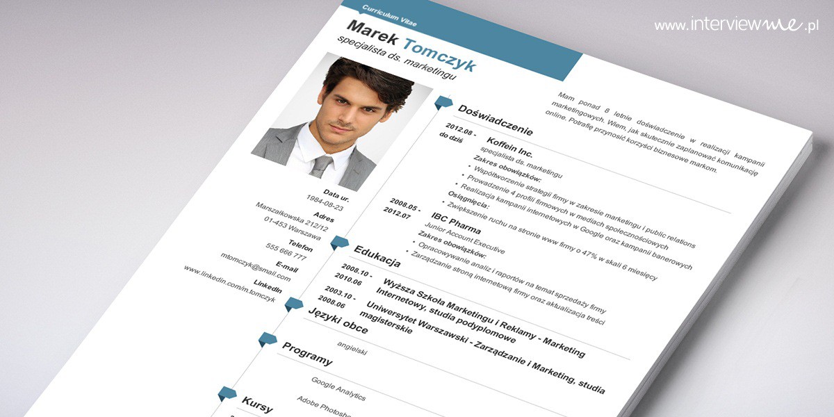 CV studenta - jak napisać pierwsze CV? Wzór i porady Pierwsze Cv Po Technikum Wzór
