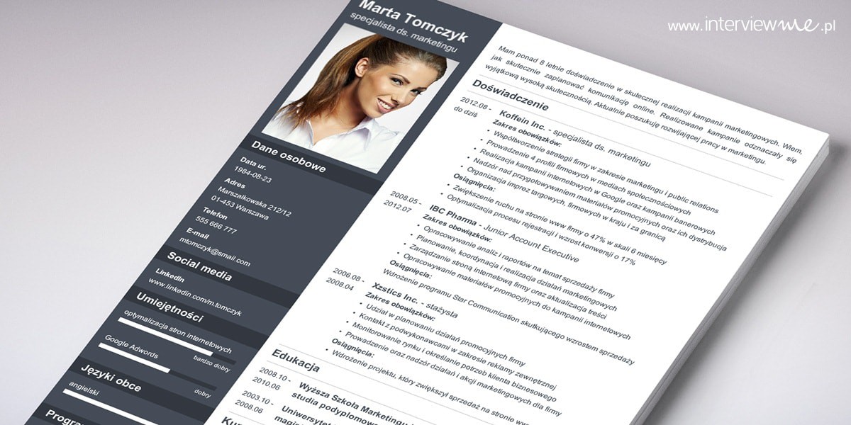 CV studenta - jak napisać pierwsze CV? Wzór i porady Pierwsze Cv Po Technikum Wzór