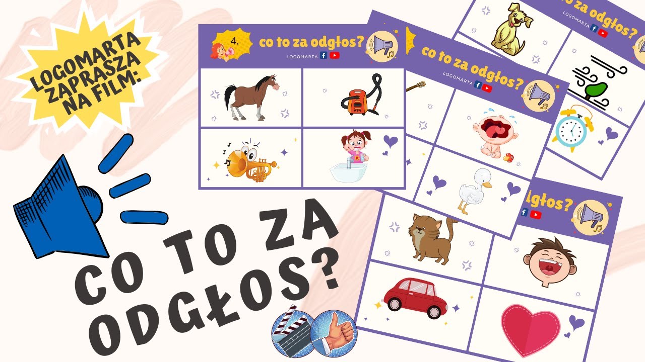 Ćwiczenia logopedyczne-słuchowe: CO TO ZA ODGŁOS? Domowe potyczki Cwiczenia Logopedyczne Dla 2 Latka Youtube