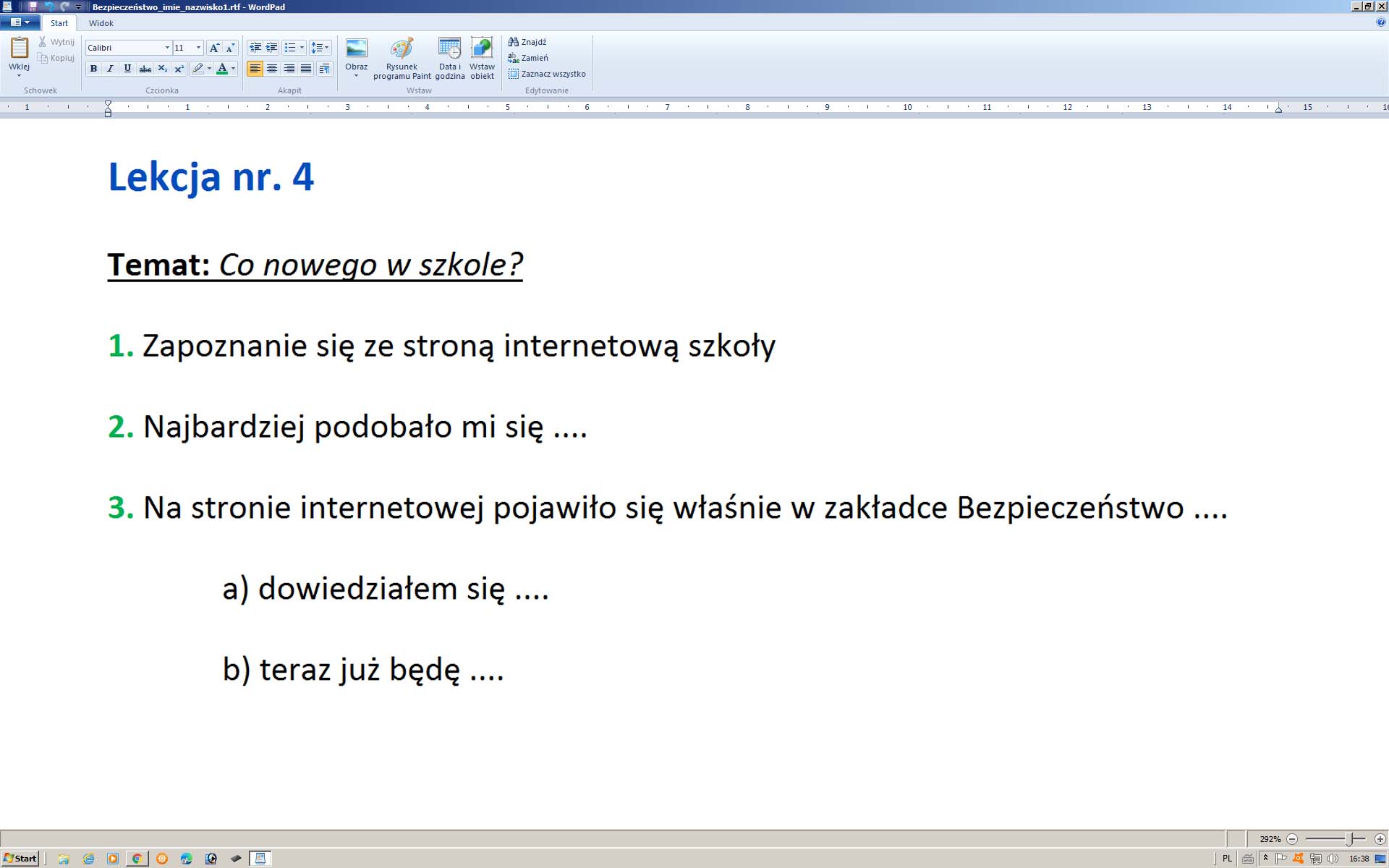 Ćwiczenie z informatyki dla kl. 4 – Szkoła Podstawowa im Ks. J Sprawdzian Z Informatyki Klasa 4 Nowa Era