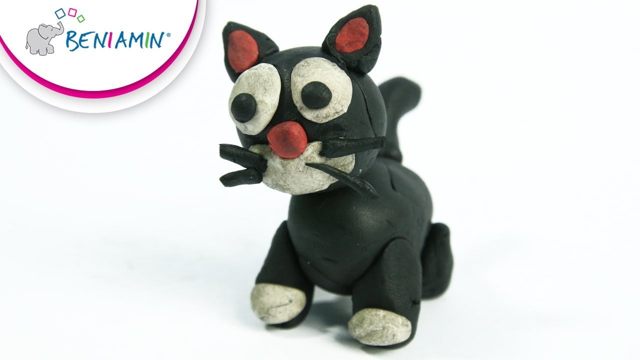 Czarny kot - Black Cat - Lepimy z plasteliny - DIY - Beniamin - YouTube Lepimy Z Plasteliny Dla Dzieci