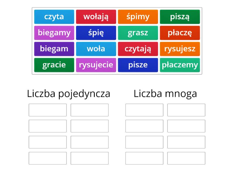Czasownik - liczba pojedyncza i liczba mnoga - Posortuj Trousers Liczba Pojedyncza Czy Mnoga