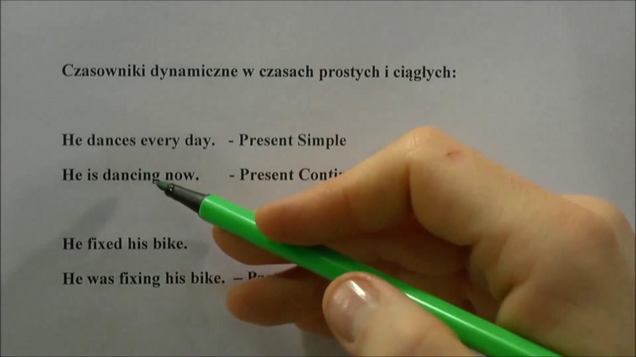 Czasowniki dynamiczne i statyczne - język angielski - stative and Czasowniki Statyczne I Dynamiczne Angielski