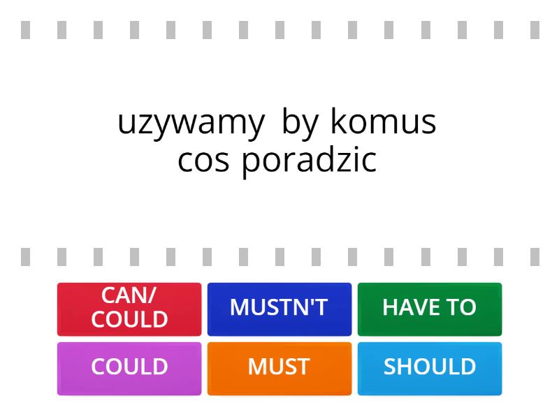 Czasowniki modalne E8/ polacz czasownik modalny z odpowiednim uzyciem Czasowniki Modalne ćwiczenia Pdf
