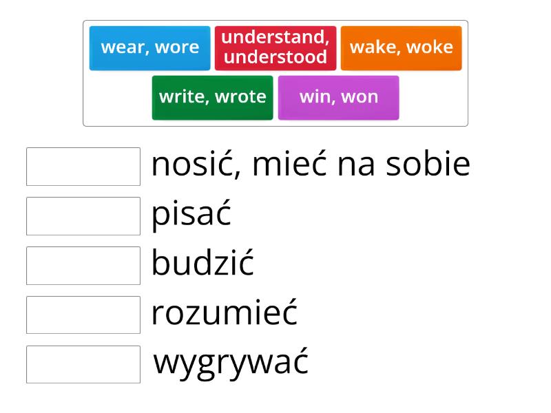 czasowniki nieregularne past simple klasa 6 cz.3 - Match up Czasowniki Klasa 6