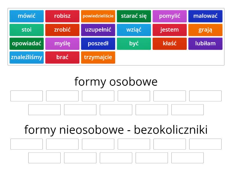 Otocz Petla Czasowniki W Formie Nieosobowej