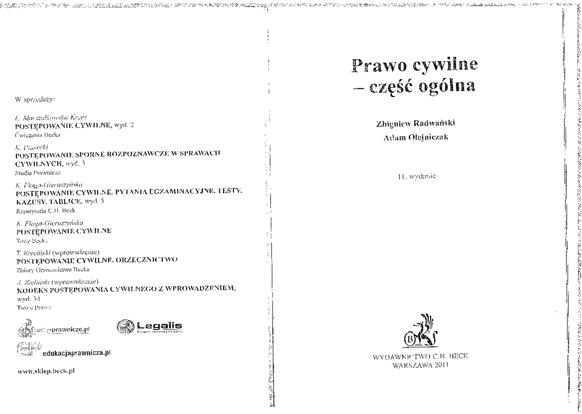 Testy Prawo Cywilne Czesc Ogolna Online