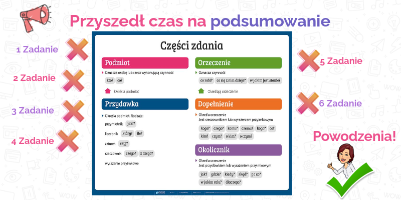 Części zdania Części Zdania Sprawdzian Klasa 7 Z Odpowiedziami
