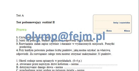 Czy chcesz otrzymać sprawdziany WOS NPP "W centrum uwagi" wraz z Prawo W Centrum Uwagi Sprawdzian