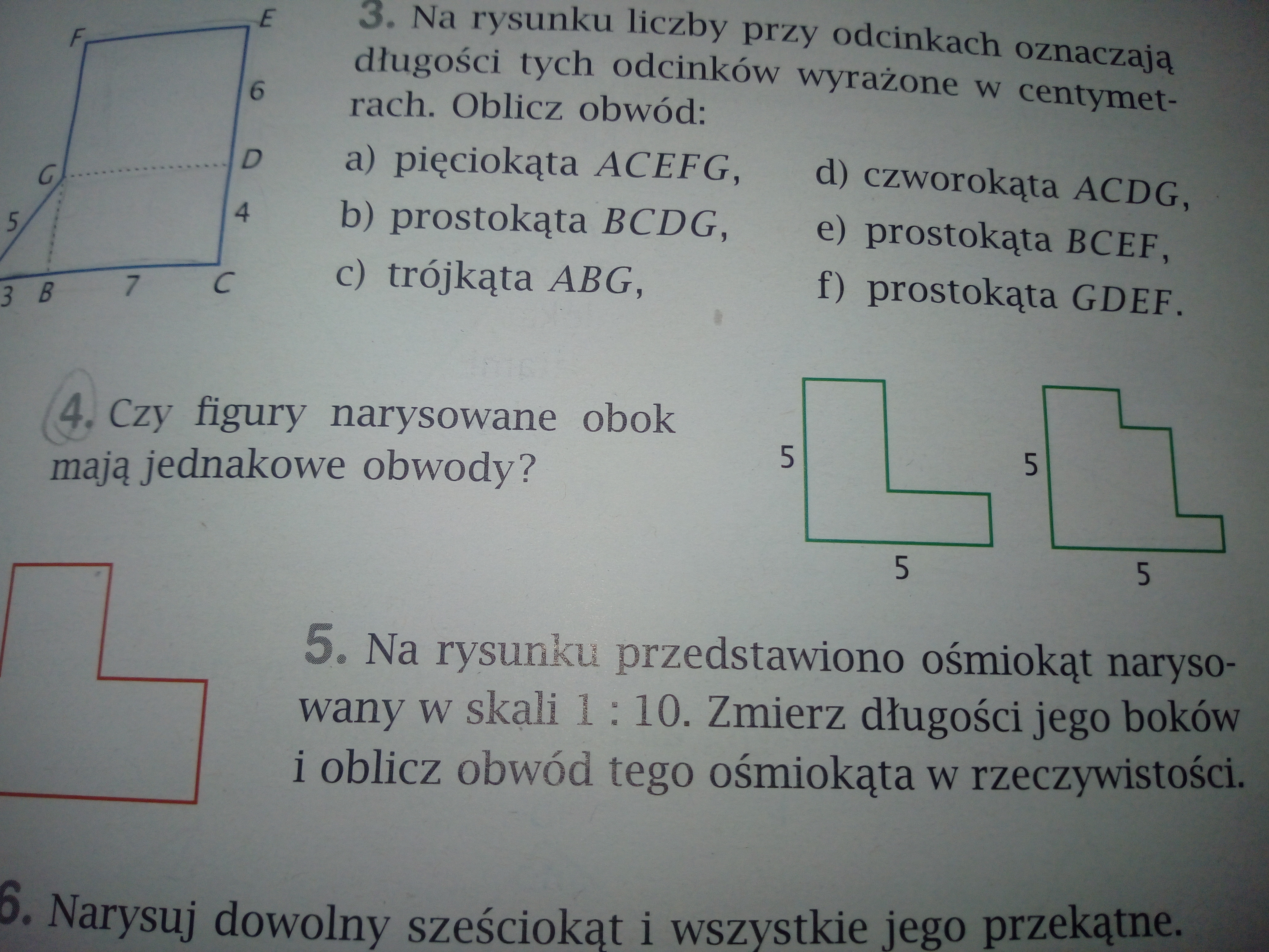 Czy Figury Narysowane Obok Mają Jednakowe Obwody