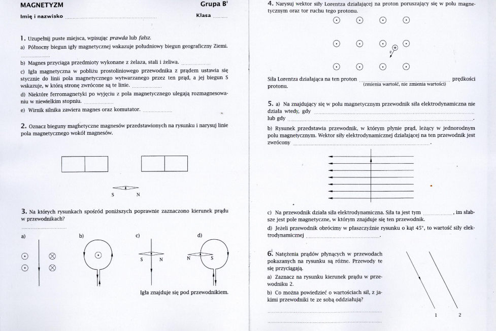 Test Z Działu Magnetyzm Odpowiedzi Pdf