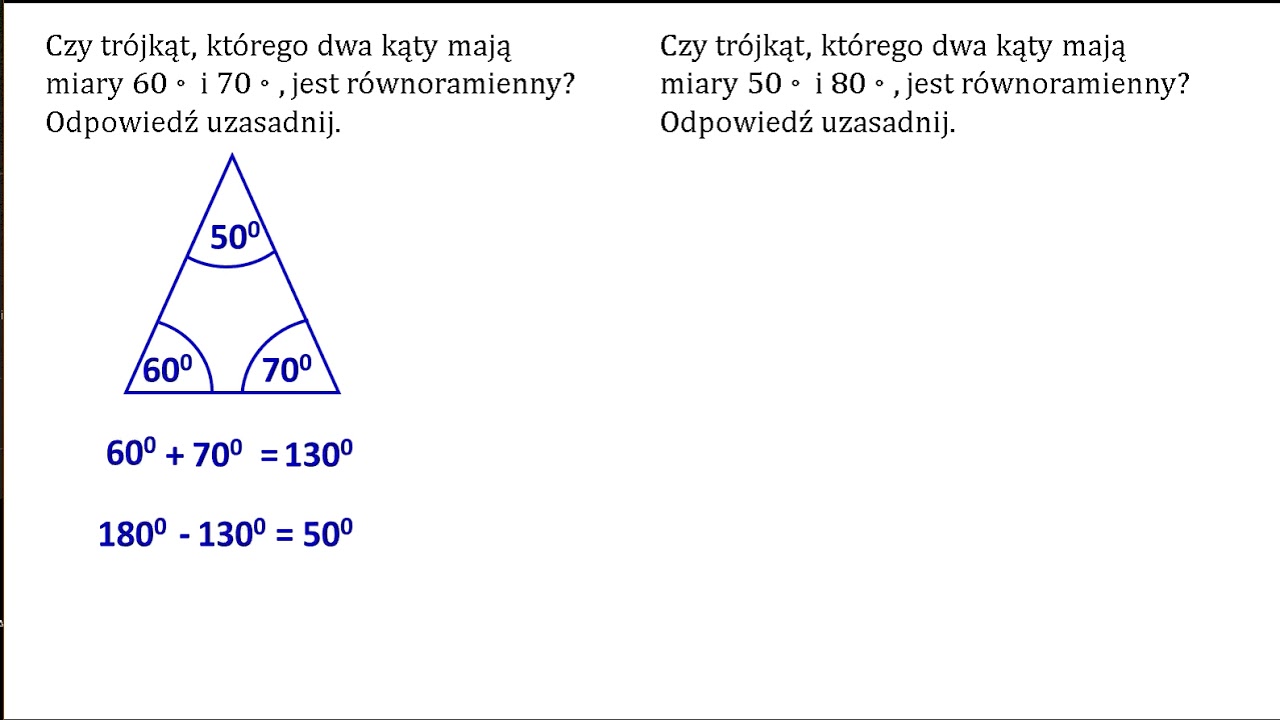 Ile Stopni Ma Trójkąt Równoramienny