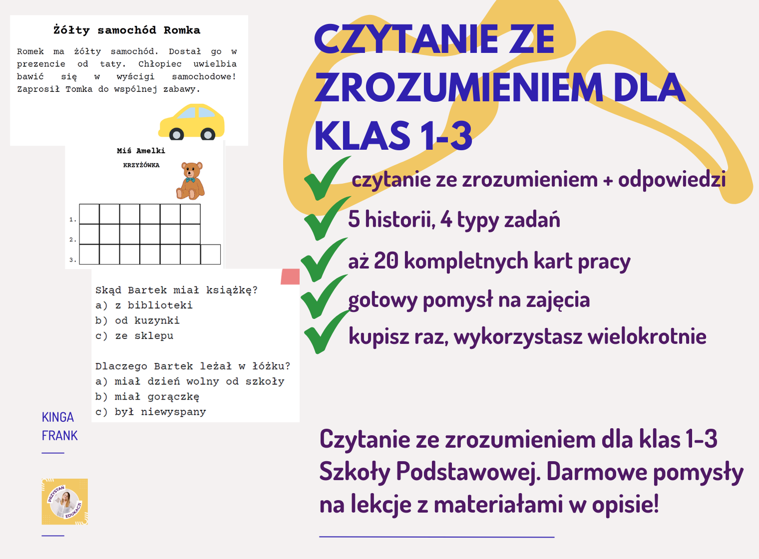 Czytanie Ze Zrozumieniem Klasa 1 Karty Pracy