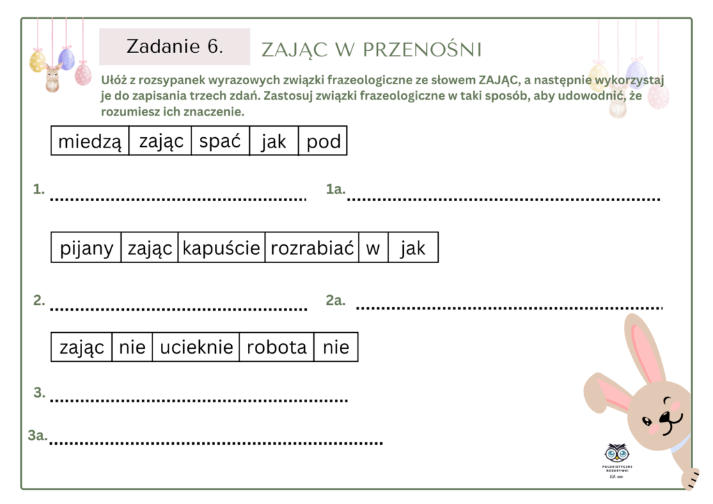 Czytanie ze zrozumieniem. Stacje zadaniowe. Wielkanocna gwiazda. Zając Czytanie Ze Zrozumieniem Klasa 8