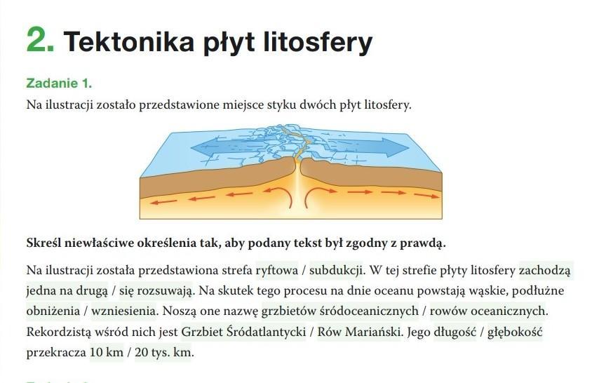 Daje dużo punktów Zadanie 1. Na ilustracji zostało przedstawione Na Ilustracji Zostalo Przedstawione Miejsce Styku Dwoch Plyt Litosfery