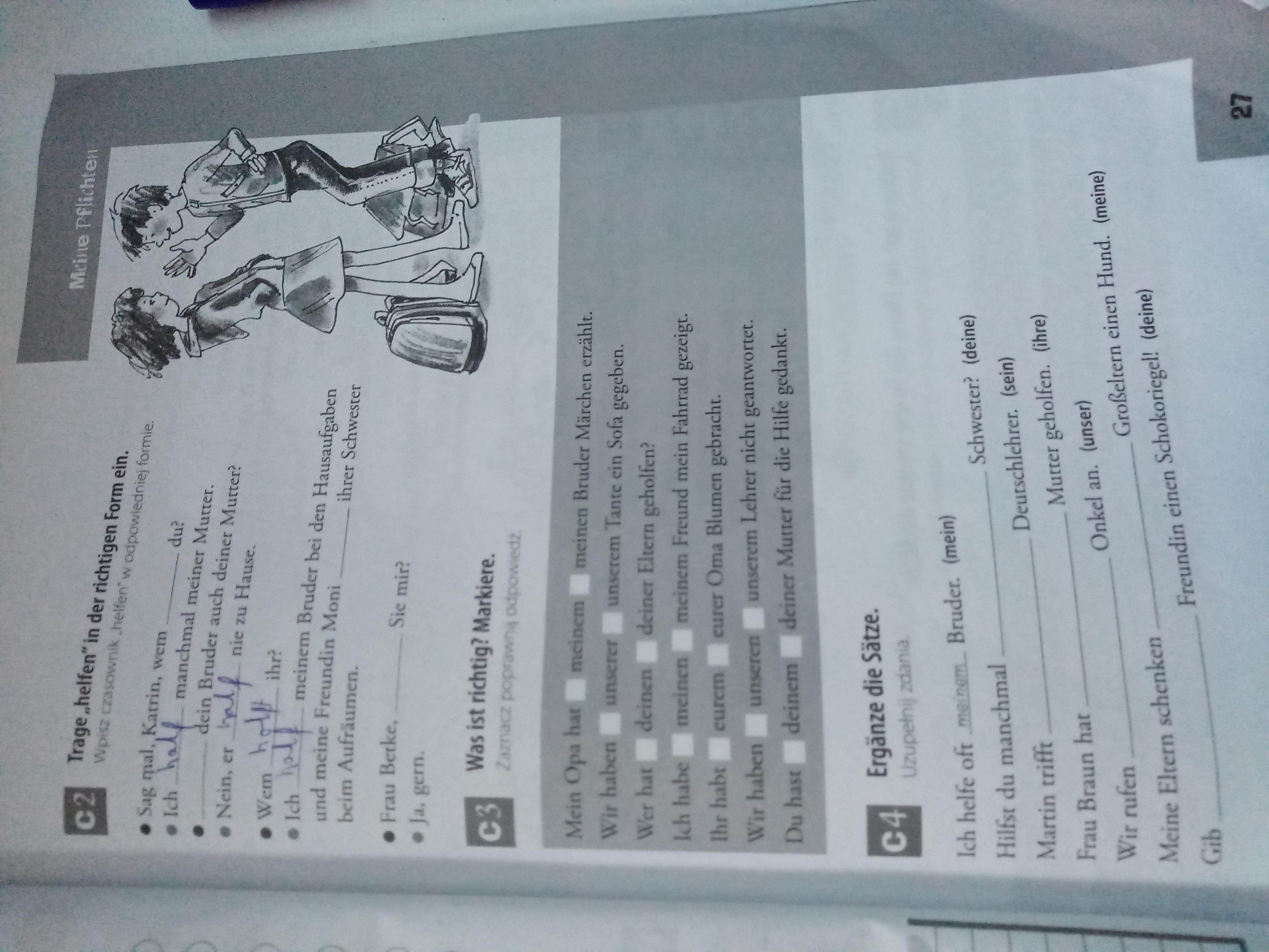 DAJE NAJ PROSZE O POMOC Z NIEMIECKIEGO ZADANIE C1 C2 C3 C4 KLASA Punkt 4 Język Niemiecki Zeszyt ćwiczeń Szkoła Podstawowa