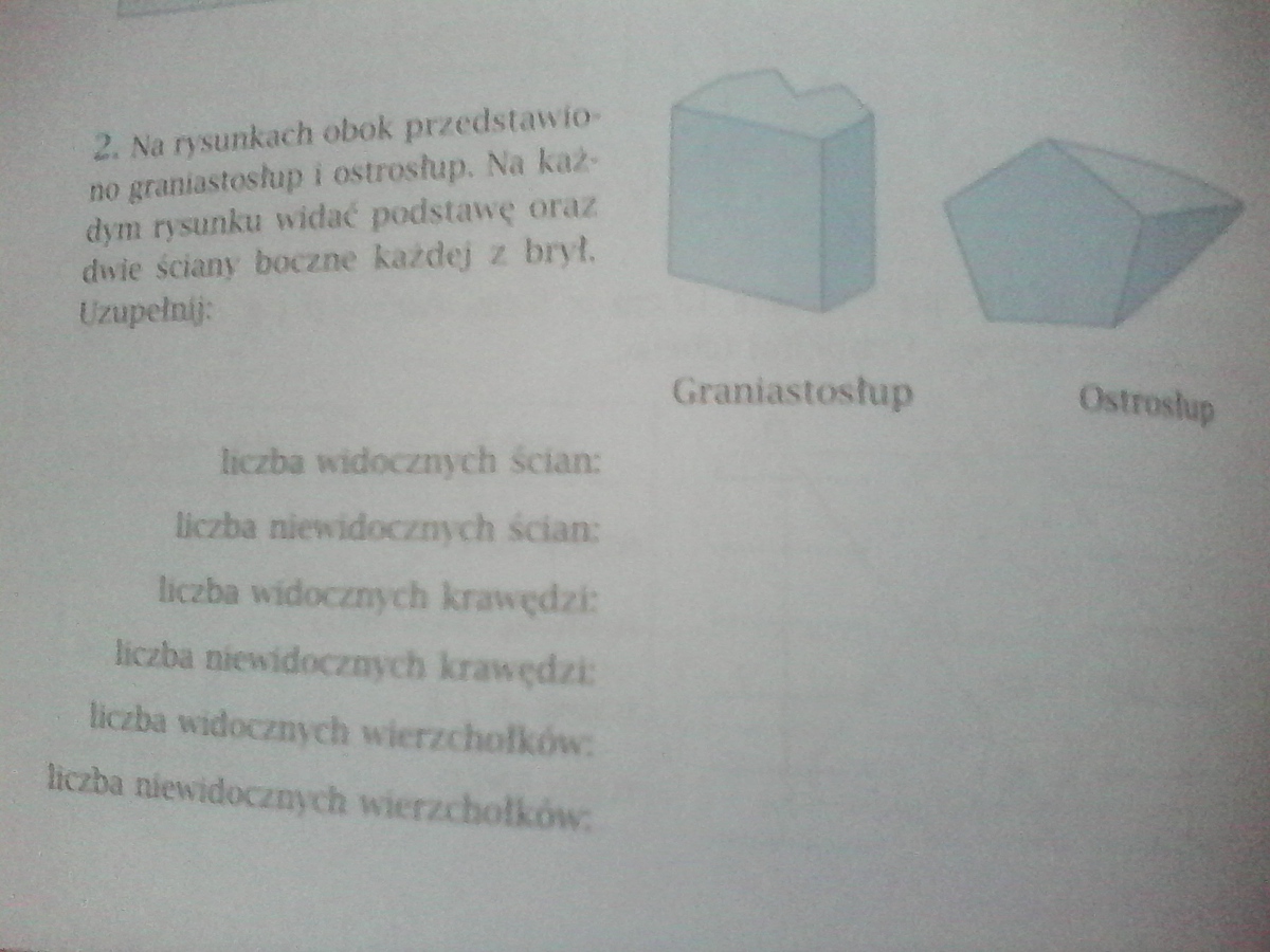 DAJE NAJJ PROSZĘ O POMOC DAJE NAJJ za najlepszą ;) Na rysunkach obok Na Rysunkach Obok Przedstawiono Graniastosłup I Ostrosłup