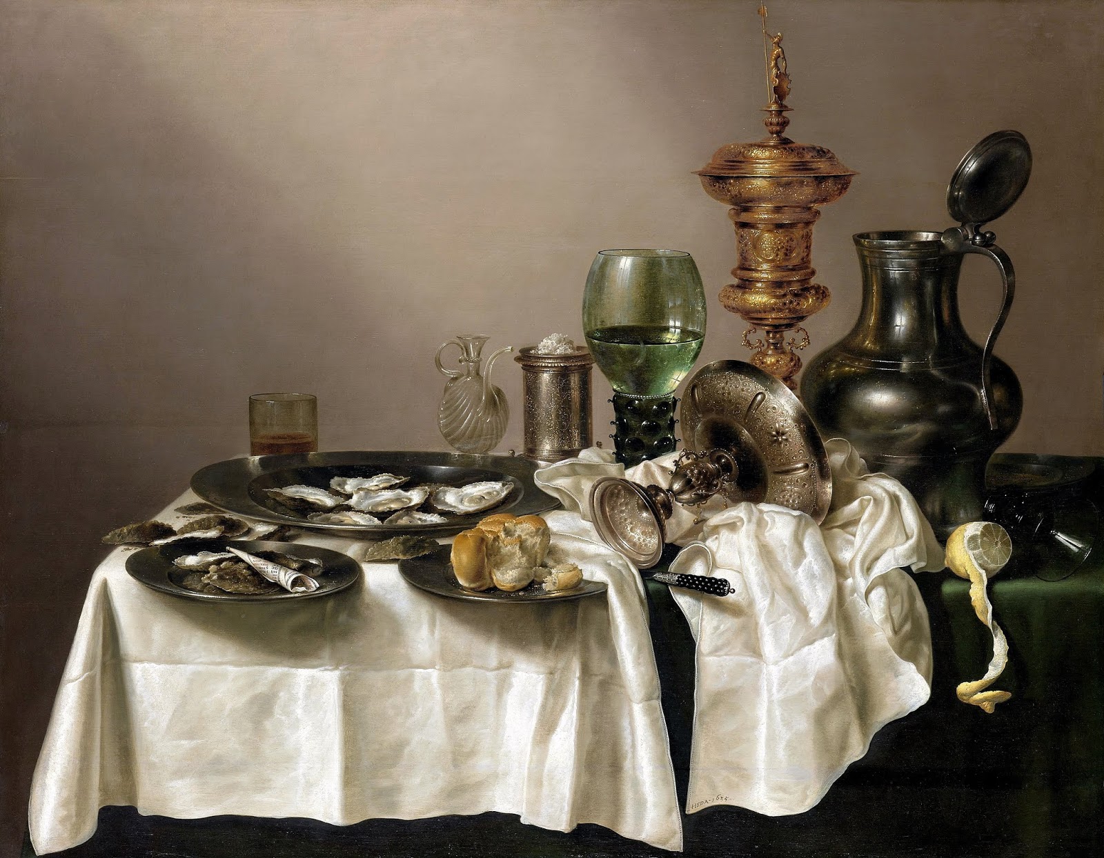Damn Fine Art: Willem Claesz Heda. Still Life with a Gilt Cup Willem Claesz Heda Martwa Natura Opis Obrazu