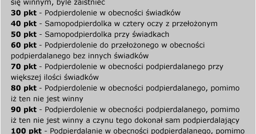 Punkty Za Podpierdalanie W Pracy