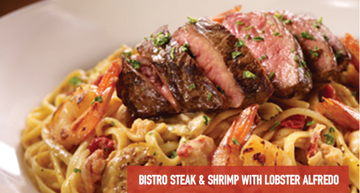 Bistro Steak And Shrimp With Lobster Alfredo Dave And Busters