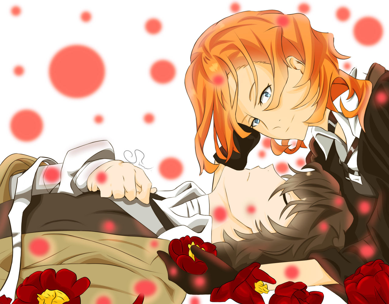 Dazai Chuuya Official Art Remake by SheebsArt on DeviantArt Dazai And Chuuya Official Art