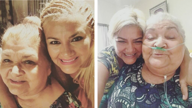 “Dejé un poco el papel de mamá por cuidar a mi mamá”: Gladys, la bomba Gladys Le Da Flores A Su Mama