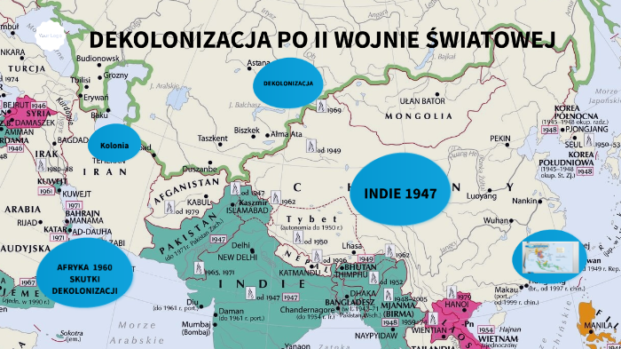 Dekolonizacja po II wojnie światowej by Paweł Więcek on Prezi Zmiany Granic Po 2 Wojnie Swiatowej