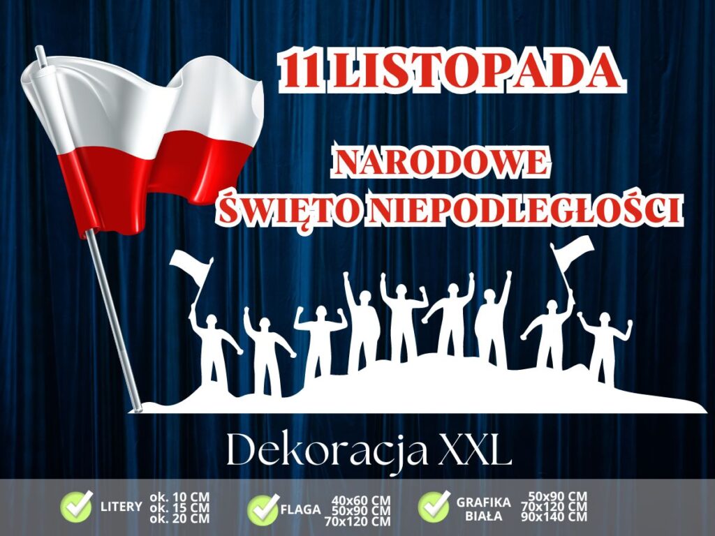 Dekoracja na 11 listopada - NARODOWE ŚWIĘTO NIEPODLEGŁOŚCI - do druku 11 Listopada Grafika Do Druku