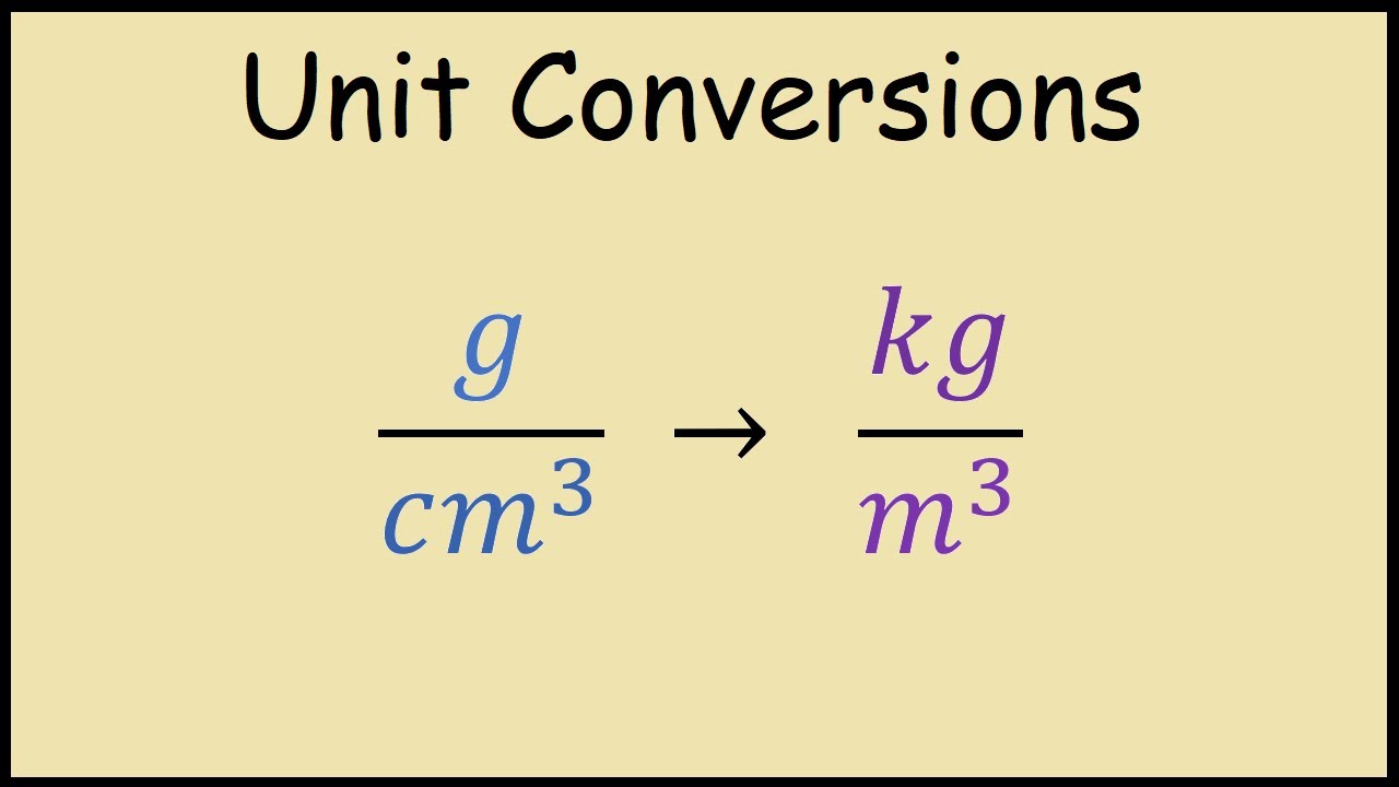 13 6 G Cm3 To Kg M3