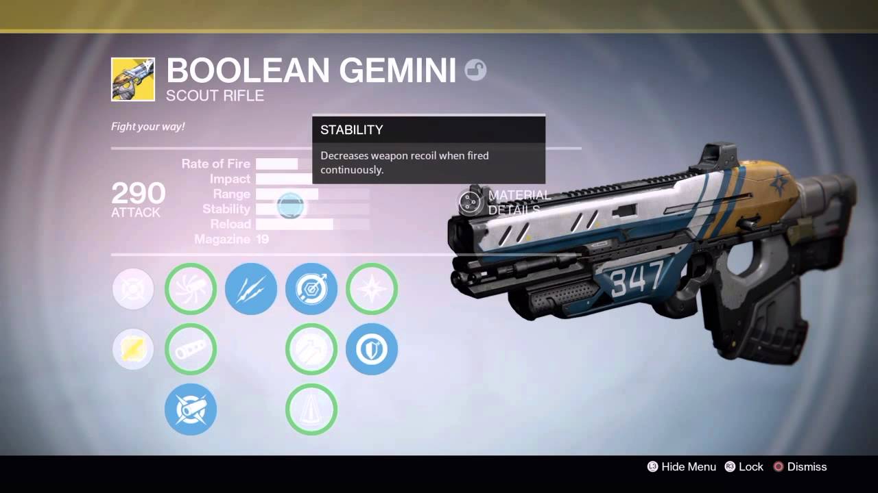Boolean Gemini Exotic Scout Rifle