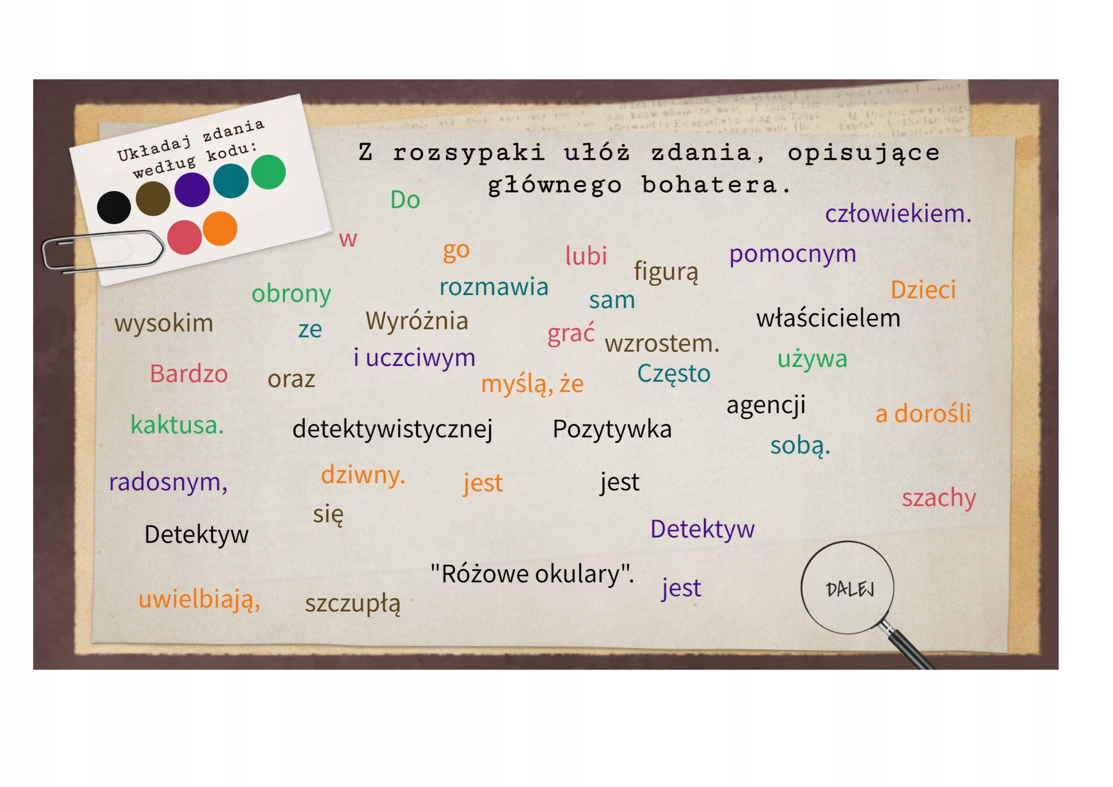 "Detektyw Pozytywka" - PDF E-wklejki Dorota Chotomska Detektyw Pozytywka ćwiczenia Do Lektury